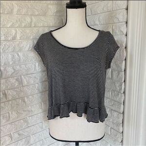 Striped Top with Ruffle Bottom